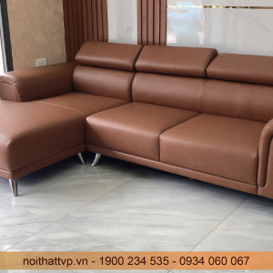 Bàn giao sofa góc L bọc da và bàn sofa đôi nhập khẩu khách quận 11 Tp. Hồ Chí Minh
