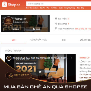 Hướng dẫn mua bàn ghế ăn qua shopee