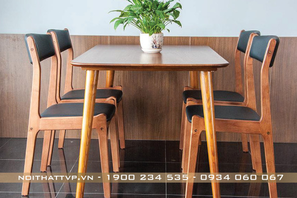 Bộ bàn ăn gỗ tự nhiên, ghế bella thời trang nhập khẩu TVP
