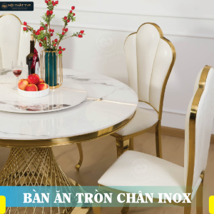 Những mẫu bàn ăn tròn chân inox đẹp tại Nội Thất TVP