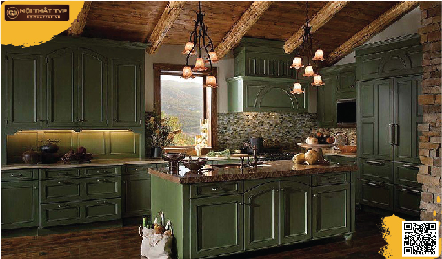 Với gam màu xanh cổ điển sẽ tạo cho phòng bếp Của bạn có chiều sâu hơn 
